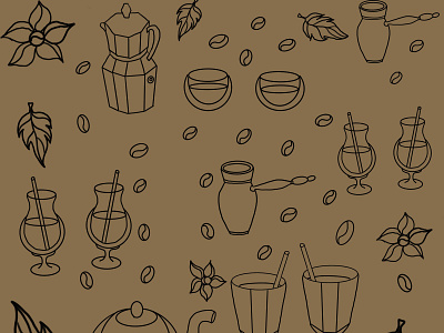 coffee pattern, coffee grain pattern, turk for brewing coffee