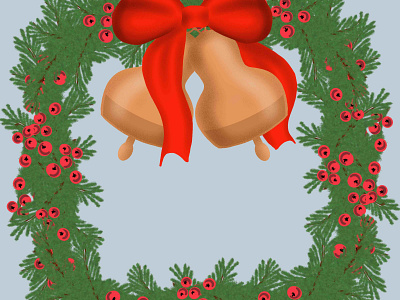Christmas Wreath Clipart. Digital winter Christmas tree