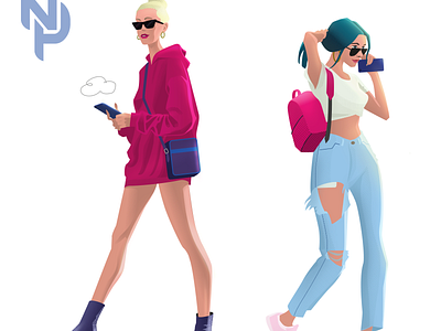 London Lazy Fashion characterdesign fashion illustrator style vector