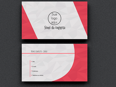 Business Card Model (White and Light Red)