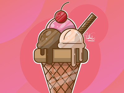 Ice Cream adobe illustrator art design ice cream icecream illustration illustrator vector wallpaper