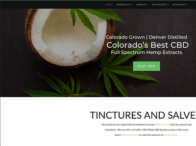 Colorado Cannabinoids Home Page UI and Content design web