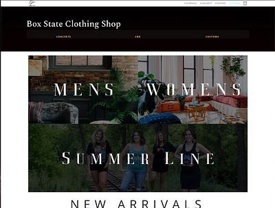 Custom Banners and links on Clothing storefront design web