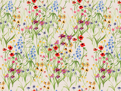 Hand painted Floral Pattern adobe photoshop handpaint illustration pattern