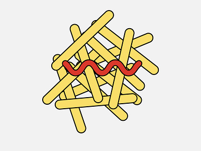 French Fries Icon for Flank adobe illustrator branding design icon illustration illustrator logo minimal typography vector