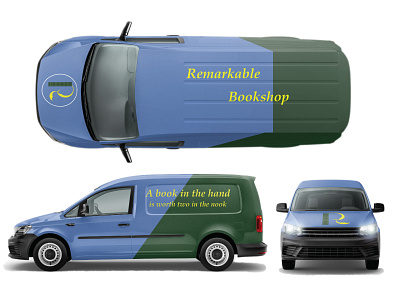 Remarkable Book Store - Delivery Van Mockup adobe illustrator adobe photoshop branding car wrap design graphic design logo mockup vector
