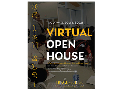 UB Virtual Open House adobe illustrator branding college prep education educational program flyer design graphic design high school typography vector