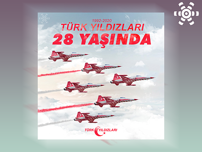 Türk Yıldızları'nın 28. Yıl Dönümü anniversary design jet plane social media design typography