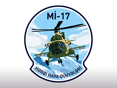 Azerbaijan Air Force MİL Mİ-17 Patch air force army azerbaijan design helicopter illustration patch vector