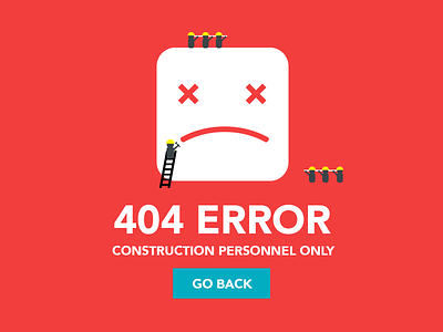 404 - Construction Personnel Only 404 design error mobile page vector web