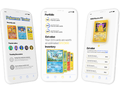 Pokemon Trading App 3d animation app branding design flat graphic design icon illustration logo mobile mobile app motion graphics product ui