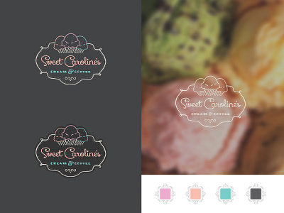 Sweet Caroline's Cream & Coffee design ice cream shop joplin logo