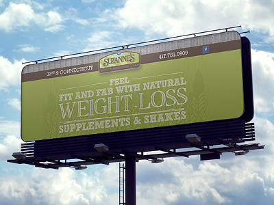 Suzanne's Natural Foods billboard joplin missouri natural foods outdoor adverstising premier weight loss