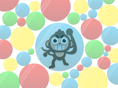 Bubble Monkey bubble design eye eyes illustration minimal monkey monkeys vector vinyl