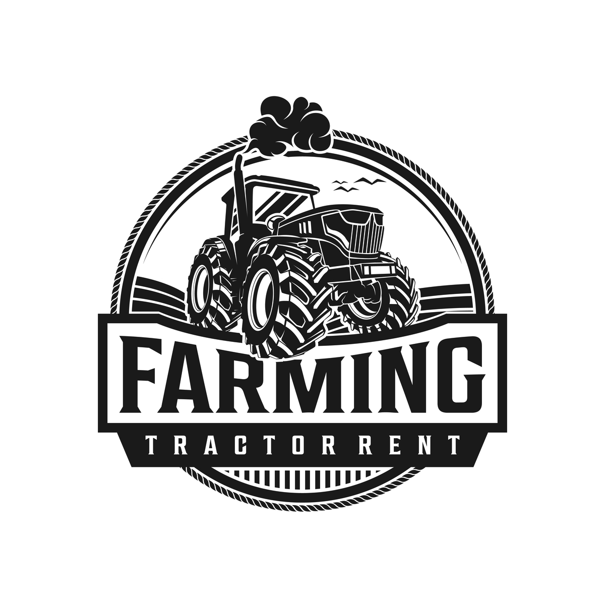 Farming tractor rent vintage logo simple minimalist by Suradiman on ...