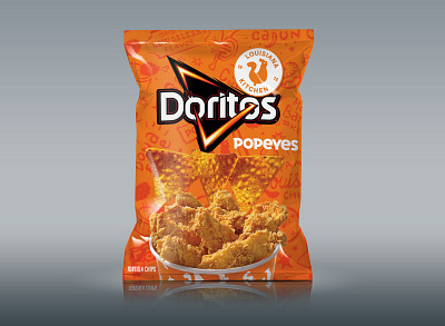 Doritos & Popeyes Chicken | Snack Mashup Concept adobe chicken chips concept design doritos food food design mockup photoshop popeyes product design snacks