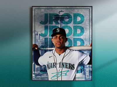 Julio Rodriguez Mariners MLB Baseball Sports Minimalist Wall Art Poster