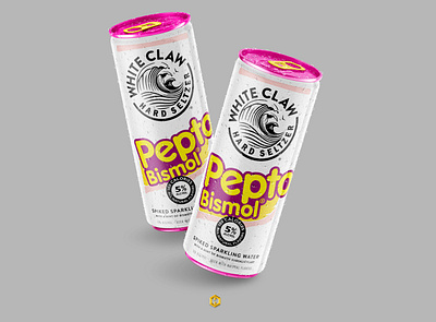 White Claw & Pepto Bismol | Drink Mashup Concept adobe concept design food and beverage hard seltzer meme mockup photoshop product design seltzer white claw