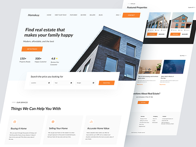 Homskuy - Real Estate Web Design design figma graphic design home landingpage real estate ui uidesign uiuxdesign ux web webdesign