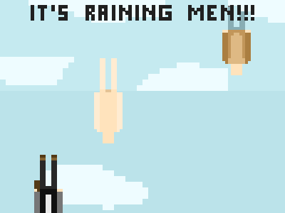 It's Raining Men! [gif] gif its raining men! men photoshop pixel art pixel art rain