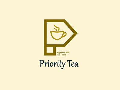 Priority tea logo design ( p letter logo ) branding business logo design graphic design illustrator inkscape logo logo design typography ui vector