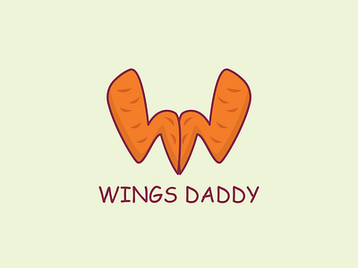 Wings Daddy modern logo design.