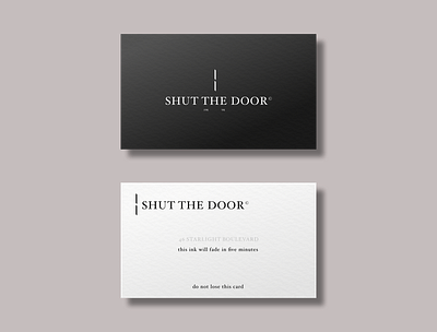 SHUT THE DOOR - Business Card Concept branding business card card minimalist monochrome