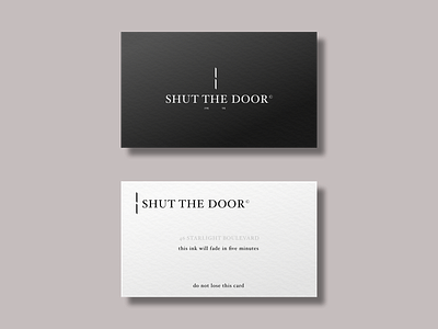 SHUT THE DOOR - Business Card Concept