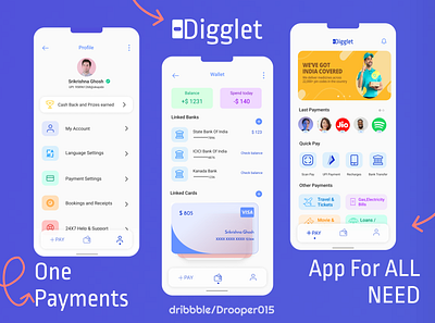 Ewallet_-Payment app Digllet ewallet figma figmadesign indianpaymentapp payment paymentapp uiuxdesign