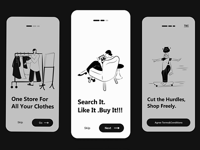 E commerce app- welcome screens