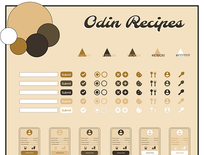 Web elements// Odin Recipes branding graphic design illustration typography