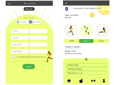 Fitness app UI dailyui dailyuichallenge fitness fitness platform pesonalised training yellow
