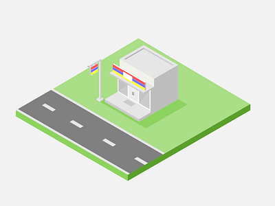 Isometric Minimarket design flat illustration inkscape isometric design minimarket vector