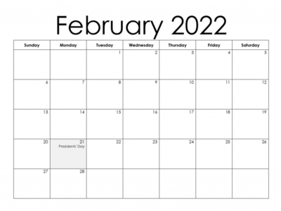 February 2022 Calendar Printable by Printable Calendar 2021 on Dribbble