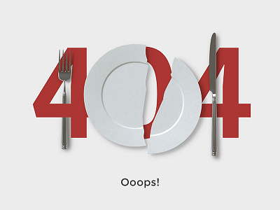 CityMe 404 Page 404 broken cityme dish fork knife red