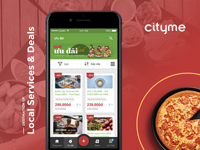 CityMe App beverage cityme commerce deal food location mobile app service user experience web app