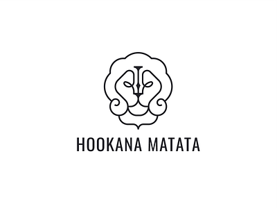 Hookana matata branding hookah lion lion head logos logotype mark smoke