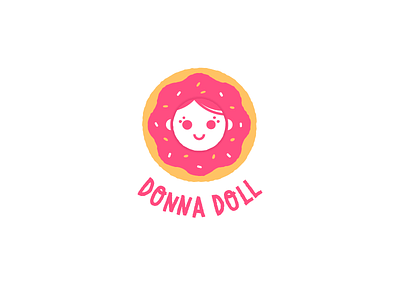 Donna Doll branding crafts donut girl handmade logo logo design logotype mark pink sweet
