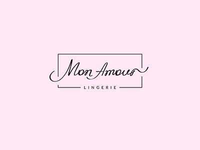 Mon Amour branding girls handwritten lettering lingerie logo pink shop store