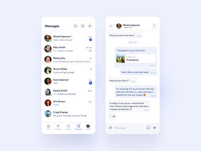 🌿 Messages app chat clean conversation eco messenger mobile ui ux