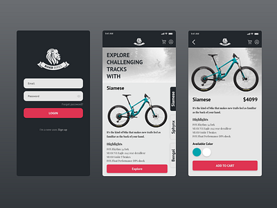 Roar Bikes App Design adobexd appdesign design estore indonesia roarbikes ui