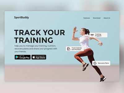 SportBuddy - Social Platform & Traning Tracker design figma indonesia landing page ui webdesign