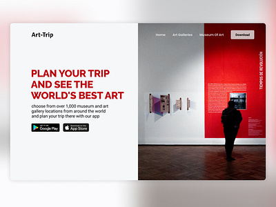 Trip Museum & Art Gallery app design figma indonesia landing page ui webdesign