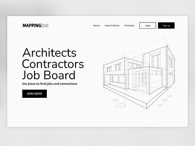 MappingOut - Architects and Contractors Job Board architect clean ui contractor design figma indonesia landing page minimalist monochrome ui webdesign whitespace