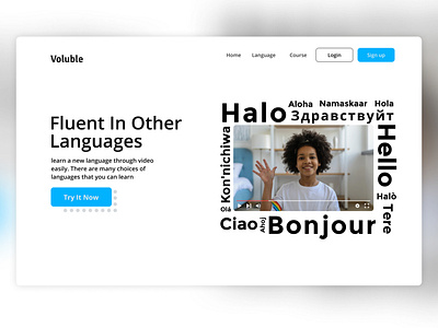 Voluble - Video Learning for Language design figma indonesia landing page ui webdesign
