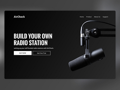 AirCheck - Self-funded Radio Tool clean ui dark ui design figma indonesia landing page minimalist ui webdesign
