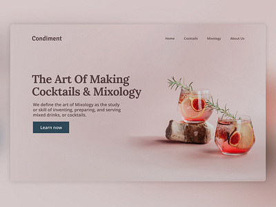 Condiment - Cocktails & Mixology clean ui design figma indonesia landing page minimalist ui webdesign