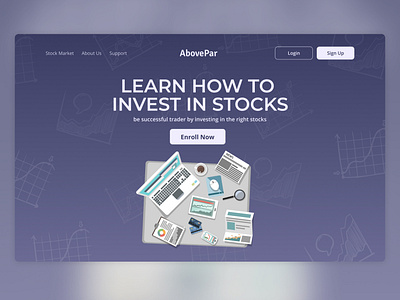AbovePar - Stock Market Online Learning design figma indonesia landing page ui webdesign