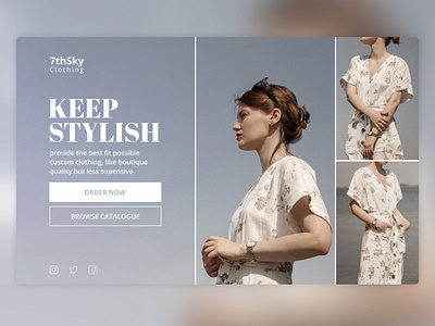 7thSky Clothing - Custom Clothing calm design figma indonesia landing page ui webdesign