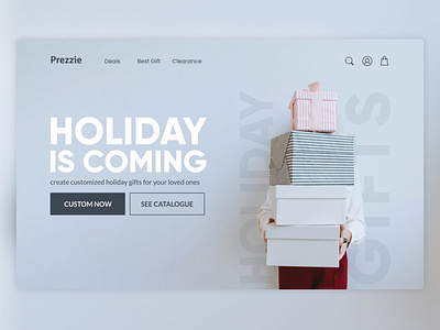Prezzie - Customized Holiday Gifts Provider clean ui design figma indonesia landing page minimalist ui webdesign
